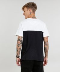 Camiseta-Masculina-com-Bolso-Estampado-de-Folhagem-Manga-Curta-Gola-Careca-Preta-Preta-9125862-Preto_2
