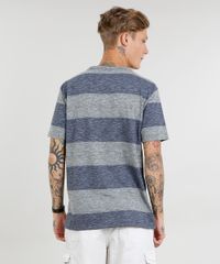 Camiseta-Masculina-Listrada-com-Bolso-Manga-Curta-Gola-Careca-Cinza-Mescla-9435002-Cinza_Mescla_2
