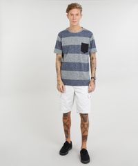 Camiseta-Masculina-Listrada-com-Bolso-Manga-Curta-Gola-Careca-Cinza-Mescla-9435002-Cinza_Mescla_3