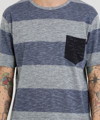 Camiseta-Masculina-Listrada-com-Bolso-Manga-Curta-Gola-Careca-Cinza-Mescla-9435002-Cinza_Mescla_4