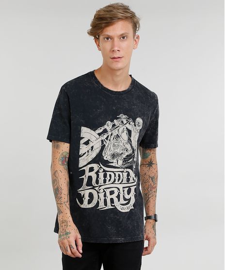 Camiseta-Masculina-Caveira-com-Motocicleta-Manga-Curta-Gola-Careca-Preta-9468147-Preto_1