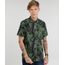 Camisa-Masculina-Estampada-de-Folhagem-com-Bolso-Manga-Curta-Preta-9367428-Preto_1