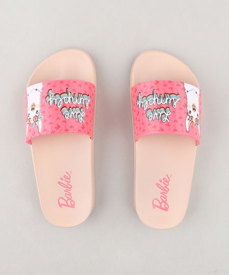 Chinelo Slide Infantil Barbie Rosê - 25 Menor preço em Chinelo Slide Infantil Barbie Rosê - 25