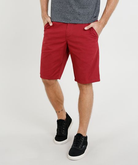 Bermuda-Masculina-Reta-Estampada-Mini-Print-com-Bolsos-Vermelha-9116111-Vermelho_1