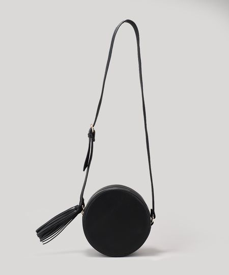 Bolsa-Feminina-Redonda-Transversal-com-Tassel-Preta-9200576-Preto_1