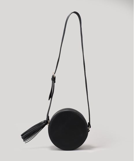 Bolsa-Feminina-Redonda-Transversal-com-Tassel-Preta-9200576-Preto_1