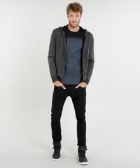 Blusao-Masculino-em-Trico-com-Capuz-e-Bolsos-Chumbo-9338598-Chumbo_3