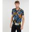 Camisa-Masculina-Estampada-de-Folhagem-Manga-Curta-Preta-9417128-Preto_1
