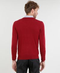 Sueter-Masculino-Basico-em-Trico-Gola-V-Vinho-9345315-Vinho_2
