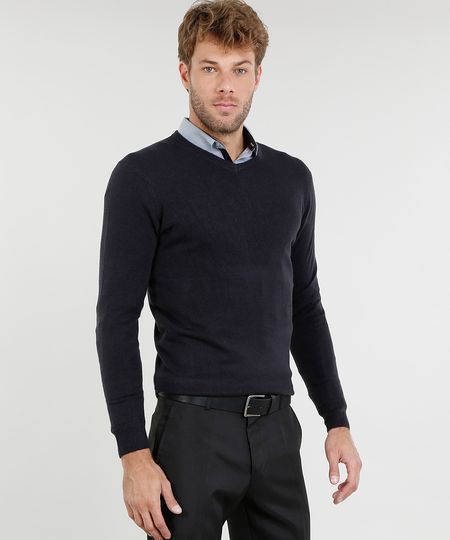 Sueter-Masculino-Basico-em-Trico-Gola-V-Azul-Marinho-9345315-Azul_Marinho_1 Sueter-Masculino-Basico-em-Trico-Gola-V-Azul-Marinho-9345315-Azul_Marinho_1