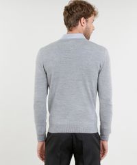 Sueter-Masculino-Basico-em-Trico-Gola-V-Cinza-Mescla-9345315-Cinza_Mescla_2