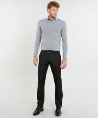 Sueter-Masculino-Basico-em-Trico-Gola-V-Cinza-Mescla-9345315-Cinza_Mescla_3