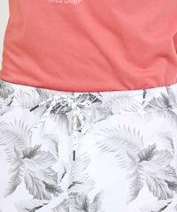Short-Masculino-Estampado-de-Folhagem-com-Bolsos-Branco-9439738-Branco_2