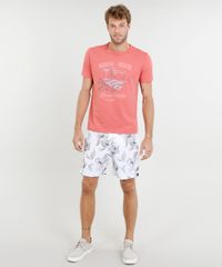 Short-Masculino-Estampado-de-Folhagem-com-Bolsos-Branco-9439738-Branco_3