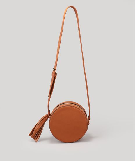 Bolsa-Feminina-Redonda-Transversal-com-Tassel-Caramelo-9200576-Caramelo_1