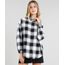 Camisa-Feminina-Oversized-em-Flanela-Estampada-Xadrez-Manga-Longa-Preta-9364274-Preto_1