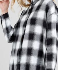 Camisa-Feminina-Oversized-em-Flanela-Estampada-Xadrez-Manga-Longa-Preta-9364274-Preto_4