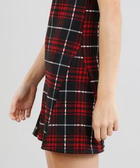 Vestido-Feminino-Curto-Estampado-Xadrez-Manga-Curta-Preto-9464751-Preto_4
