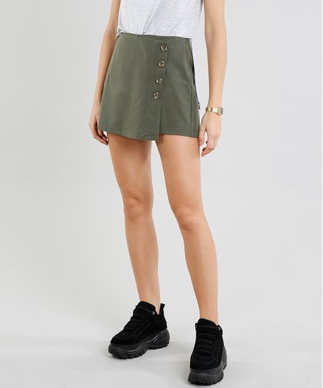 Short-Saia-Feminino-Transpassado-com-Botoes-Verde-Militar-9367219-Verde_Militar_1