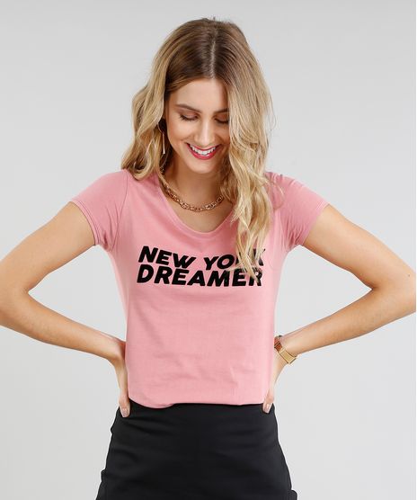 Blusa-Feminina--New-York-Dreamer--Manga-Curta-Decote-Redondo-Rose-9424909-Rose_1