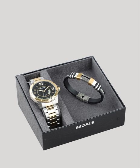 Kit-de-Relogio-Analogico-Seculus-Masculino---Pulseira---20743GPSVBA1K-Prateado-9507478-Prateado_1
