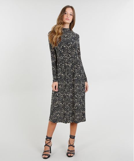 Vestido-Midi-Feminino-Mindset-Estampado-Animal-Print-Manga-Longa-Preto-9522516-Preto_1