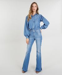 Camisa-Jeans-Feminina-Mindset-Western-Manga-Bufante-Azul-Medio-9514188-Azul_Medio_3