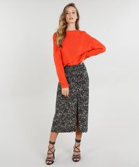 Saia-Midi-Feminina-Mindset-Estampada-Animal-Print-com-Fenda-Preta-9522517-Preto_3