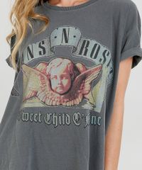 T-Shirt-Feminina-Mindset-Guns-N--Roses-Oversized-Manga-Curta-Chumbo-9479528-Chumbo_4