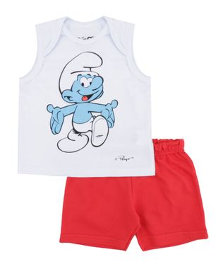 Conjunto-Os-Smurfs-de-Regata-Branca---Bermuda-Vermelha-8372960-Vermelho_1