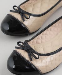 Sapatilha-Feminina-Bico-Redondo-Moleca-em-Verniz-com-Matelasse-Bege-8226163-Bege_2