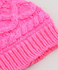 Gorro-Infantil-em-Trico-com-Pompom-Rosa-Neon-9358520-Rosa_Neon_3