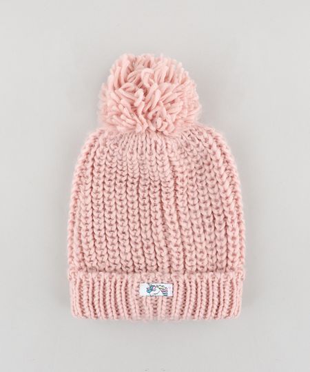 Gorro-Infantil-em-Trico-com-Pompom-Rose-9358518-Rose_1 Gorro-Infantil-em-Trico-com-Pompom-Rose-9358518-Rose_1