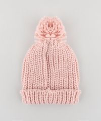 Gorro-Infantil-em-Trico-com-Pompom-Rose-9358518-Rose_2