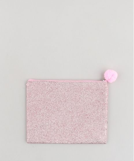 Necessaire-Feminina-em-Glitter-com-Pompom-Rosa-9472273-Rosa_1
