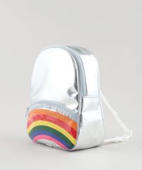 Mochila-Infantil-Metalizada-Arco-Iris-com-Bolso-Prateada-9440386-Prateada_2