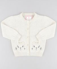 Cardigan-Infantil-em-Trico-com-Bolsos-Bege-Claro-9205054-Bege_Claro_1