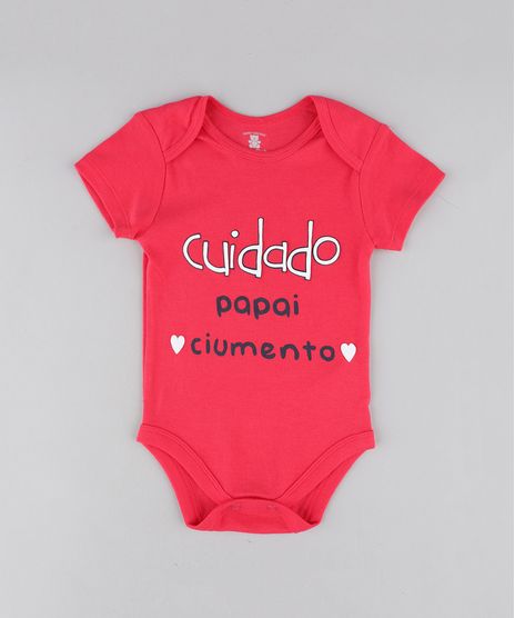 Body-Infantil--Papai-Ciumento--Manga-Curta-Decote-Redondo-Rosa-Escuro-9208120-Rosa_Escuro_1