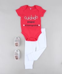Body-Infantil--Papai-Ciumento--Manga-Curta-Decote-Redondo-Rosa-Escuro-9208120-Rosa_Escuro_3