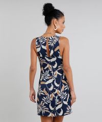 Vestido-Feminino-Curto-Estampado-de-Folhagem-Decote-Redondo-Azul-Marinho-9452205-Azul_Marinho_2