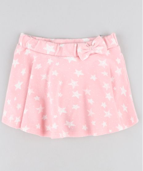 Short-Saia-Infantil-Estampado-de-Estrelas-com-Laco-Rosa-9416203-Rosa_1