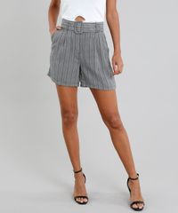 Short-Feminino-Estampado-com-Cinto-Cinza-9378561-Cinza_1