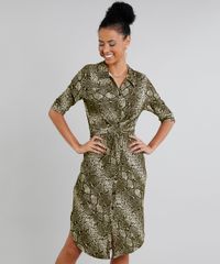 Vestido-Chemise-Feminino-Curto-Estampado-Animal-Print-Manga-Curta-Kaki-9431154-Kaki_1