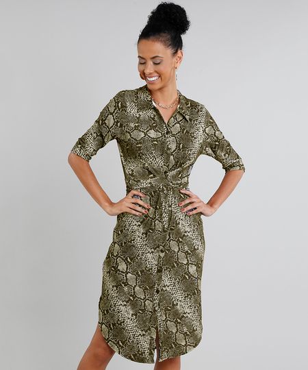 Vestido-Chemise-Feminino-Curto-Estampado-Animal-Print-Manga-Curta-Kaki-9431154-Kaki_1
