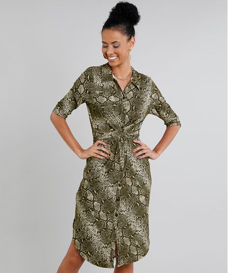 Vestido-Chemise-Feminino-Curto-Estampado-Animal-Print-Manga-Curta-Kaki-9431154-Kaki_1