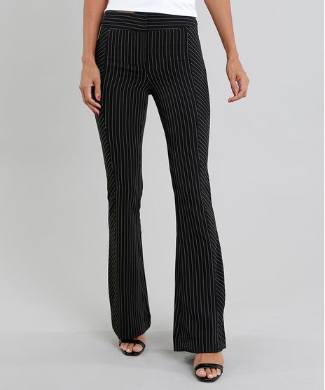 Calca-Feminina-Flare-Risca-de-Giz-Preta-9371271-Preto_1