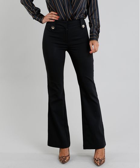 Calca-Feminina-Flare-com-Martingale-e-Botoes-Preta-9372177-Preto_1