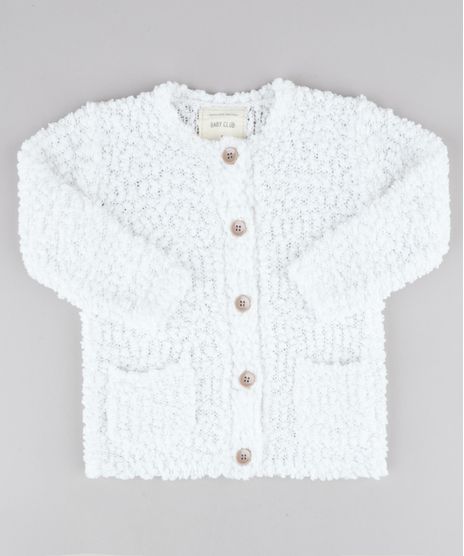 Cardigan-Infantil-com-Bolsos-em-Trico-Texturizado-Branco-9345923-Branco_1