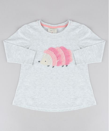 Blusa-Infantil-Porco-Espinho-com-Franjas-Manga-Longa-Decote-Redondo-Cinza-Mescla-Claro-9471146-Cinza_Mescla_Claro_1