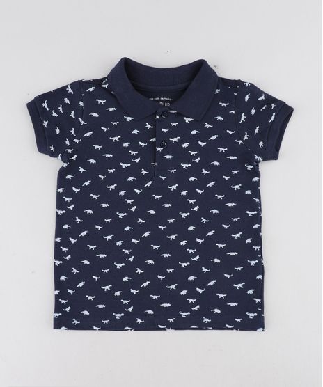 Polo-Infantil-em-Piquet-Estampada-de-Dinossauros-Manga-Curta-Azul-Marinho-9441606-Azul_Marinho_1